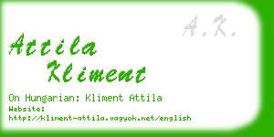 attila kliment business card